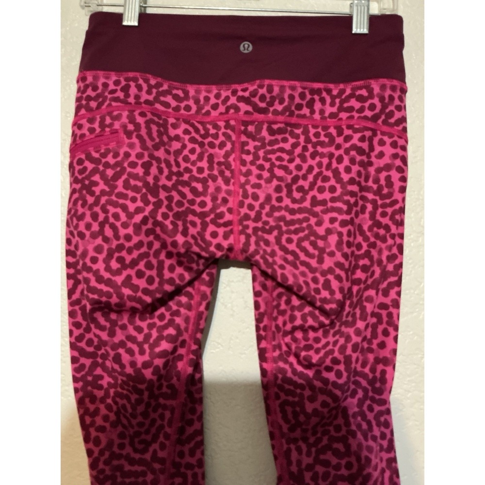 Lululemon Leggings Womens Size 6 Pink Running Athletic Crop Pants Gym - Picture 6 of 10